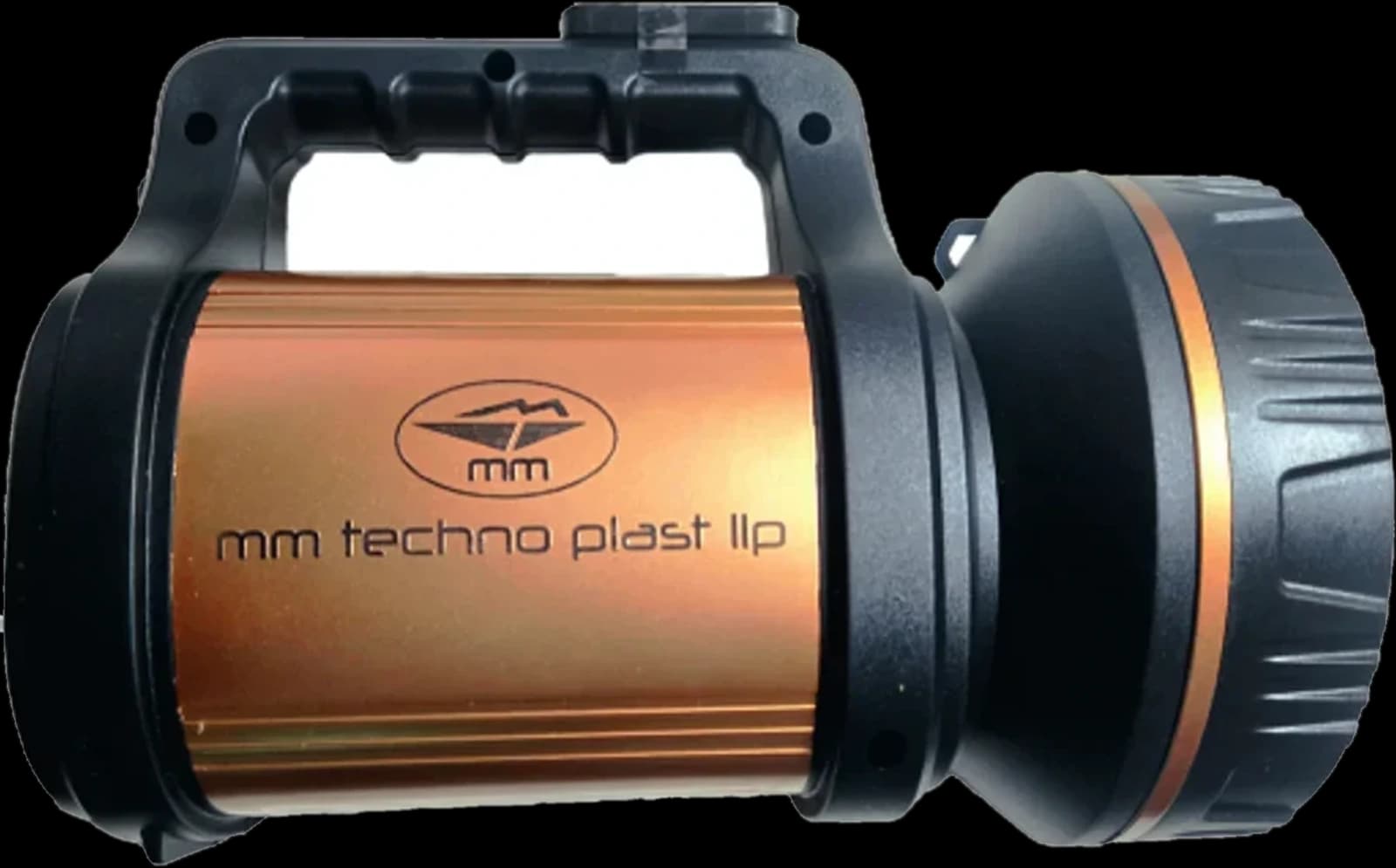 MM MMAPSL marine search light with a bronze body and the MM mark