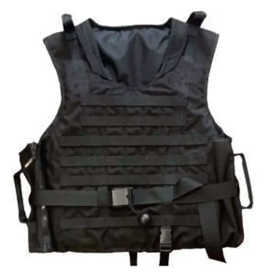 MM Life Jacket Soldier, black multi-mission vest with calibrated foam patches.