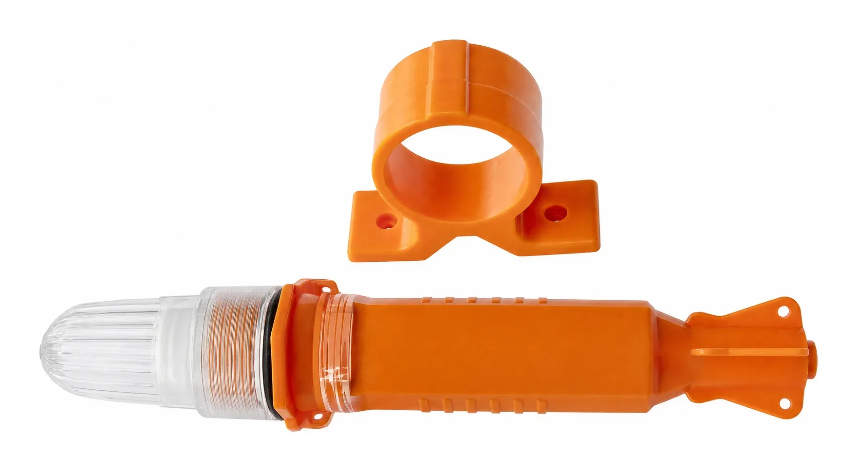 MM lifebuoy light MMLBL, orange body with clear lens and mounting bracket