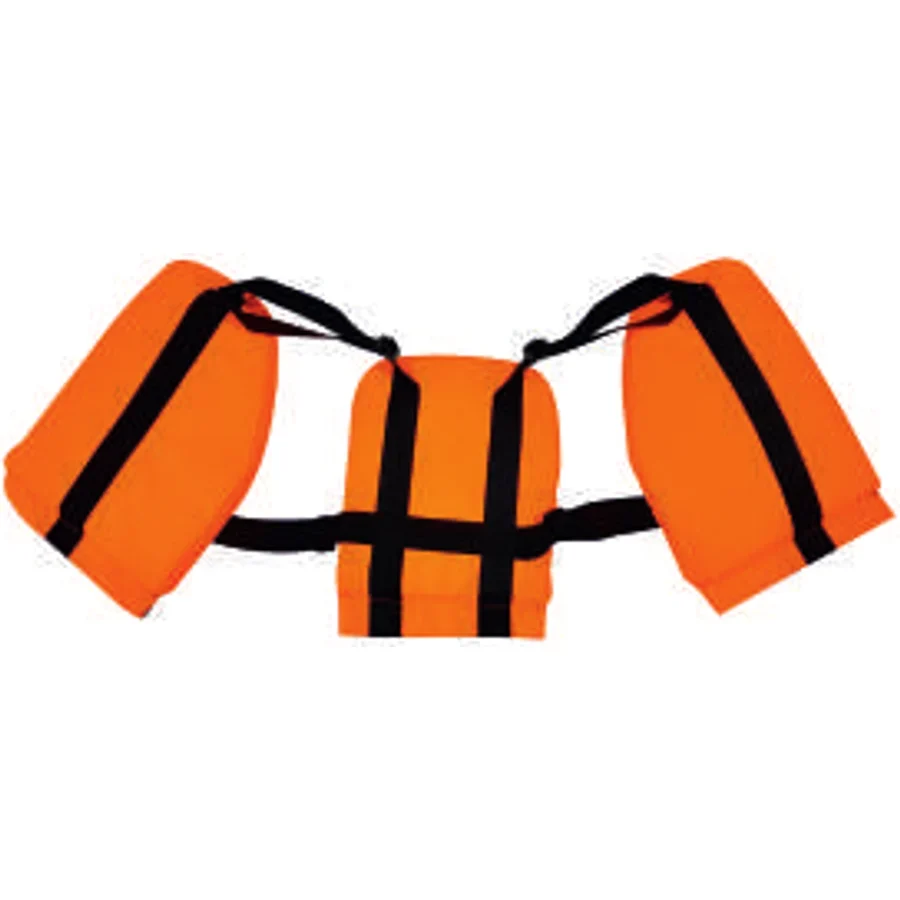The MM MMWVCG work vest: three orange foam flotation pads joined by black straps