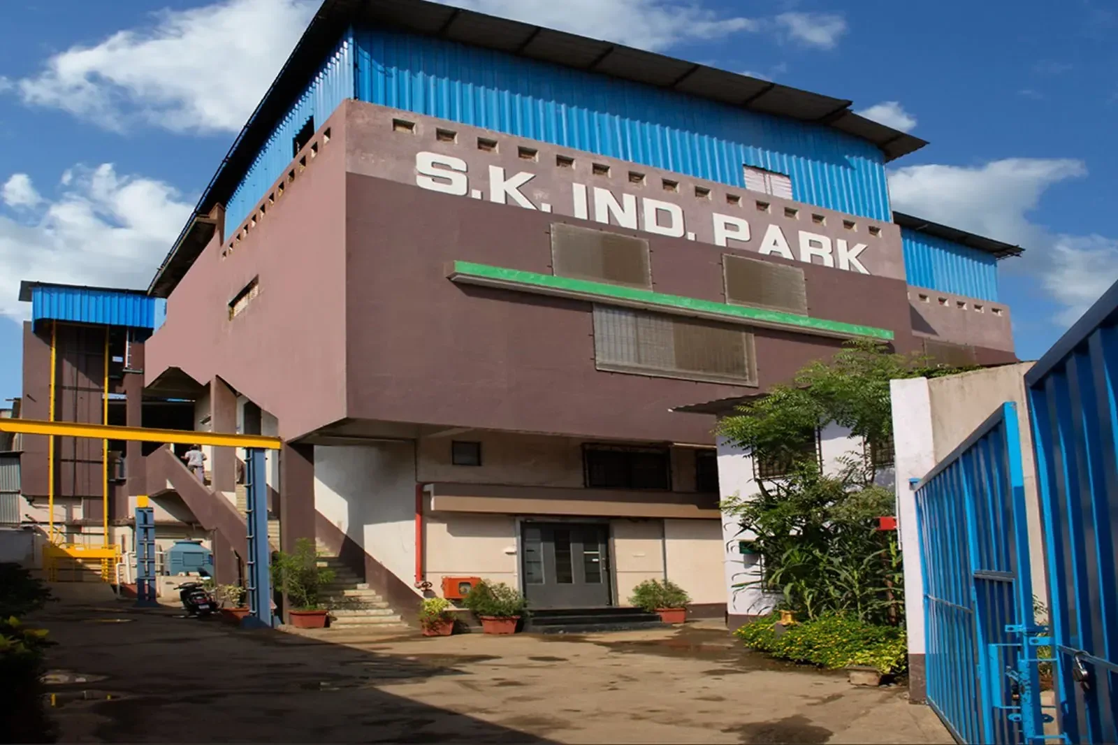 The front of the MM Group building at S.K. Industrial Park, Valiv, Vasai