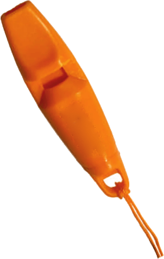 MM MMLJW life jacket whistle on its cord
