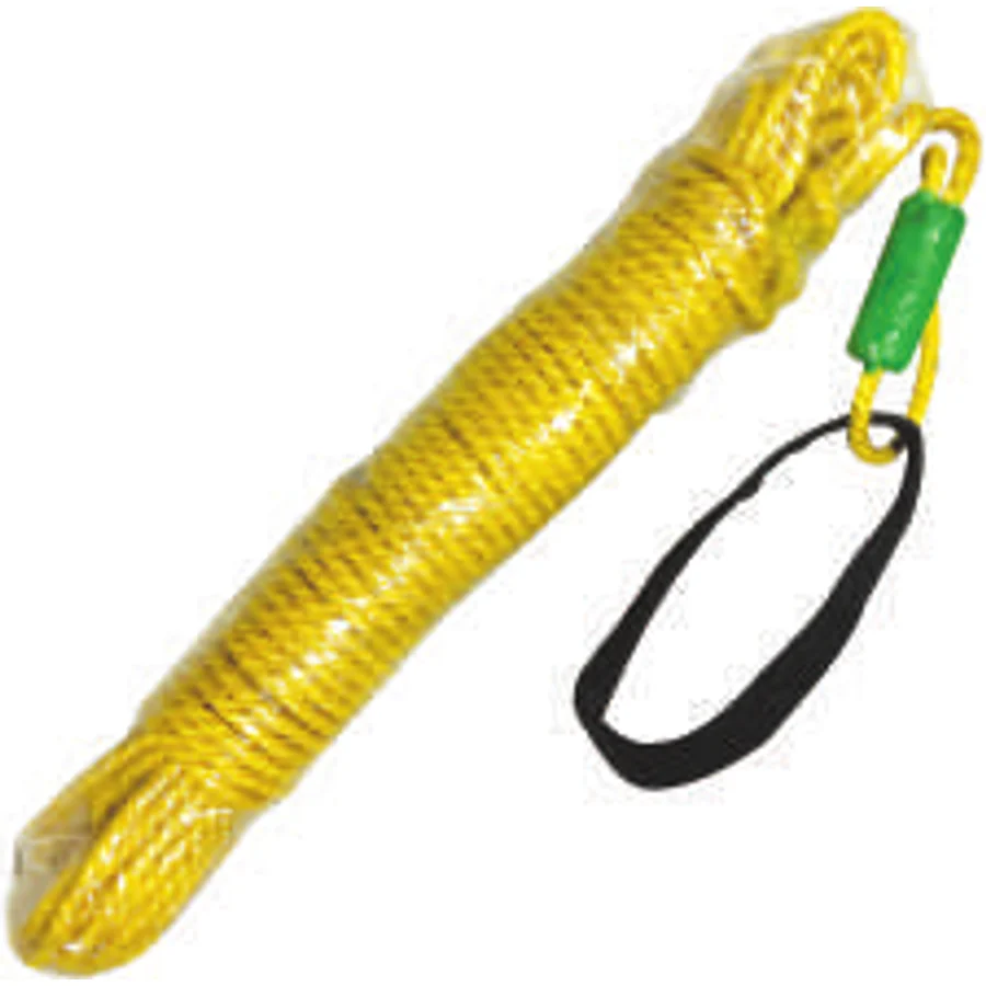 The MM MMBLL buoyant lifeline, coiled, with its handle strap