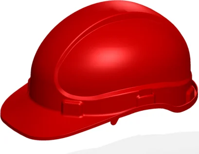 Red MM safety helmet